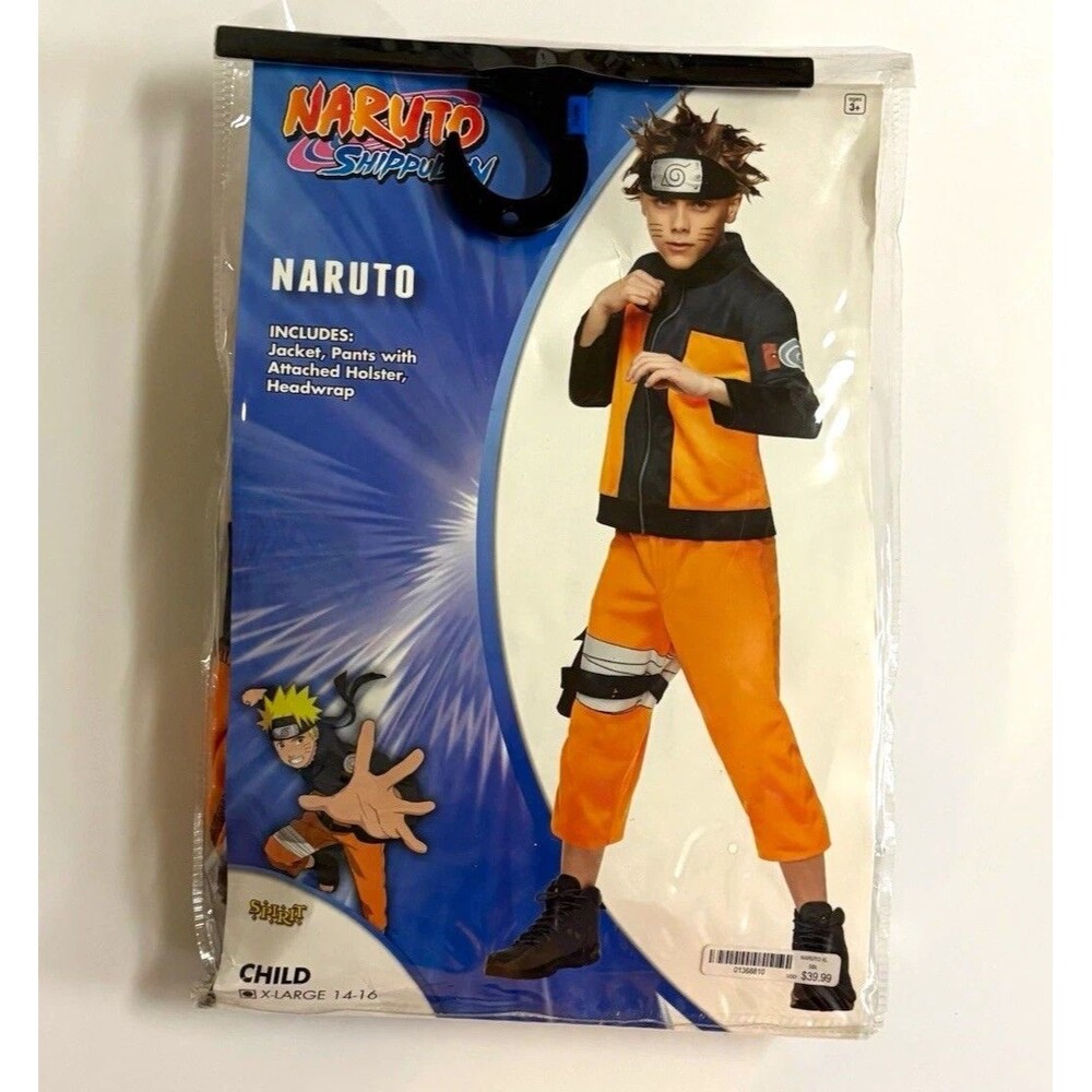 Spirit Naruto Shippuden Child Costume XL 14-16 Jacket & Pants Orange/Black